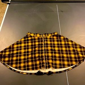 Yellow and black checkered skirt